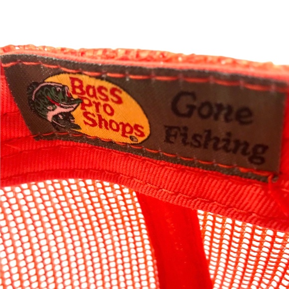 Bass Pro Shop Printed Orange Trucker Hat! - Picture 6 of 6